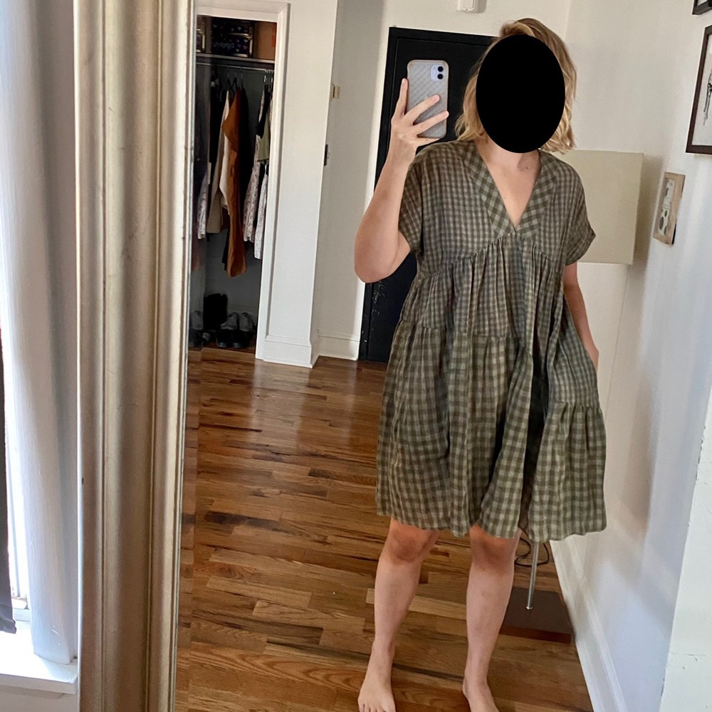 Anthropologie Green Plaid Dress